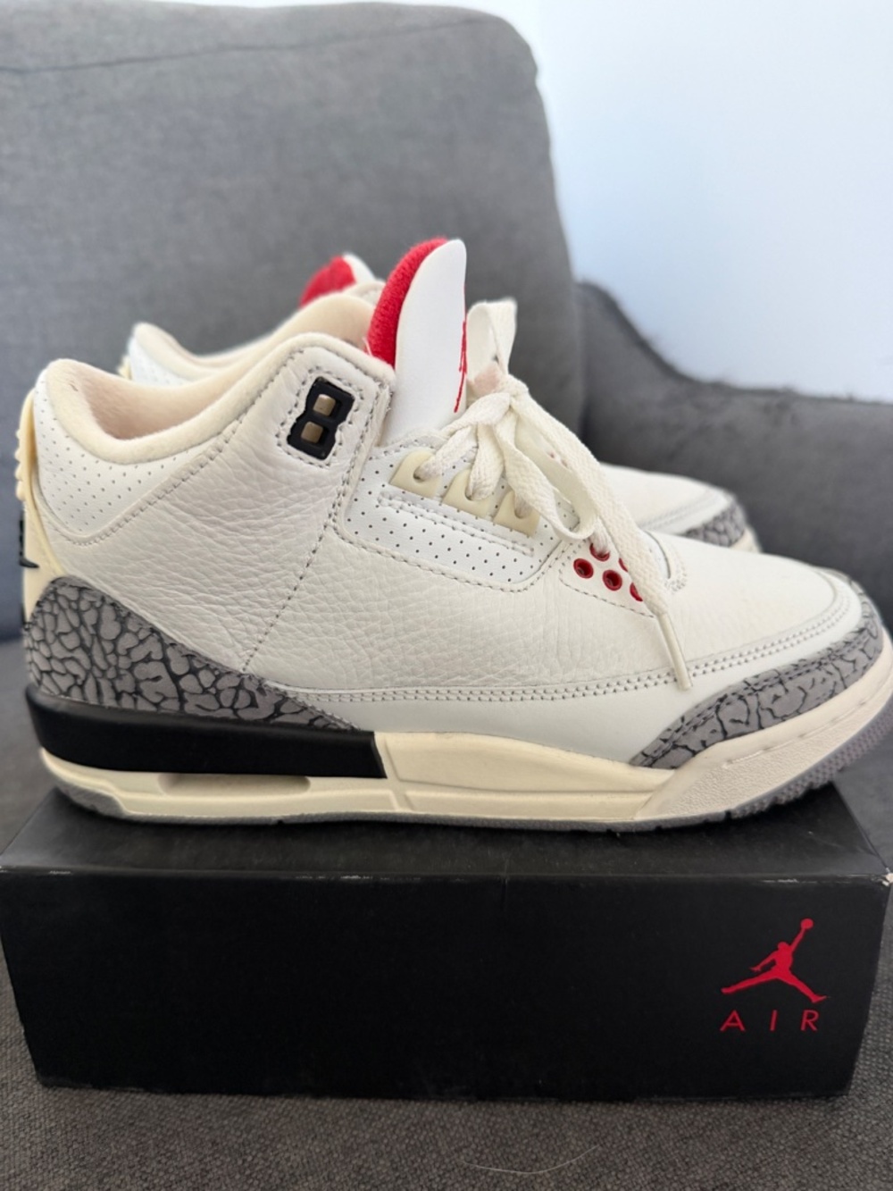 (OPEN TO OFFERS!) Jordan 3 Retro White Cement Reimagined (GS)
